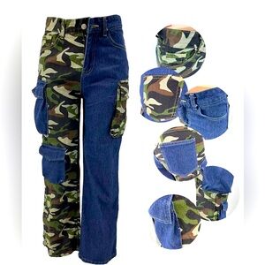 Denim Cargo Pants